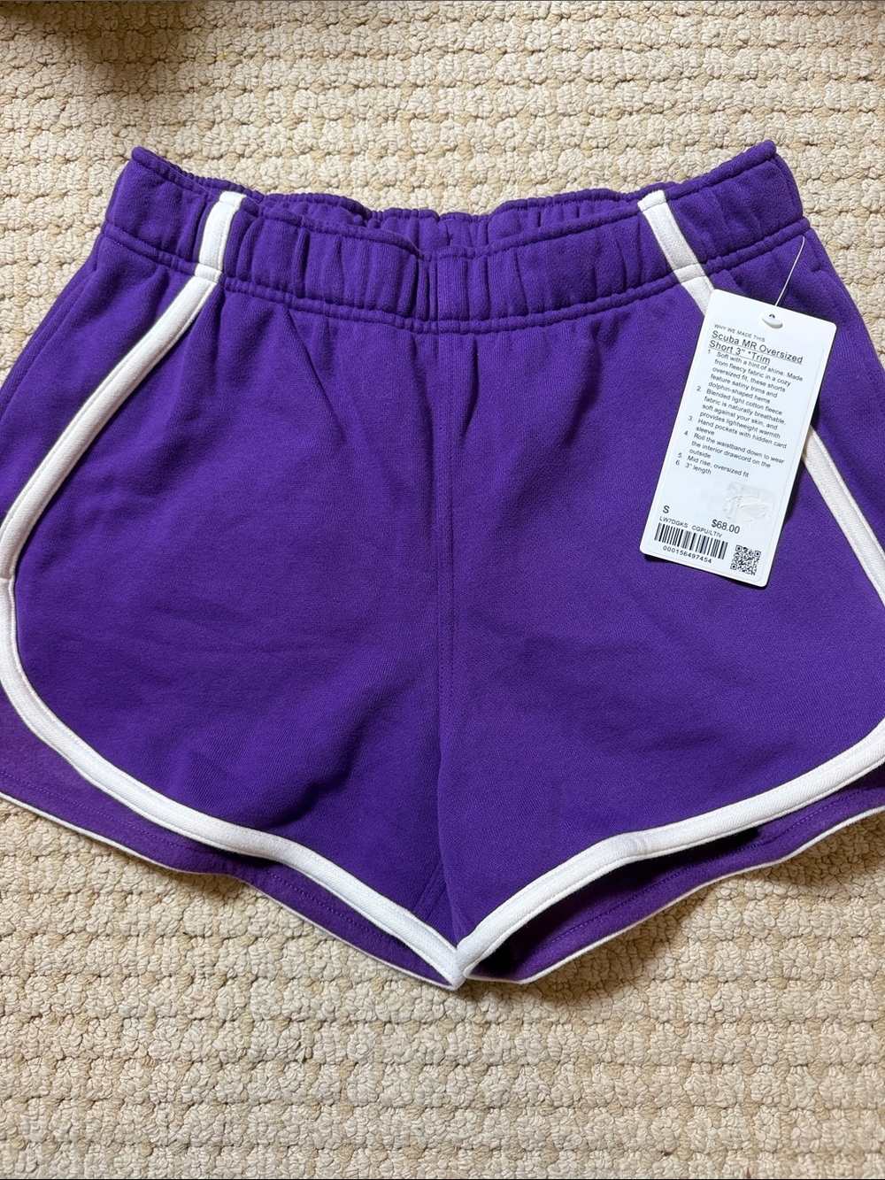 lululemon Scuba MR Oversized Shorts in Purple